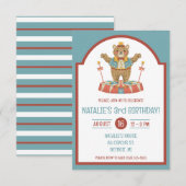 Circus Beer op Podium Kinderen Verjaardagsfeest Kaart (Voorkant / Achterkant)