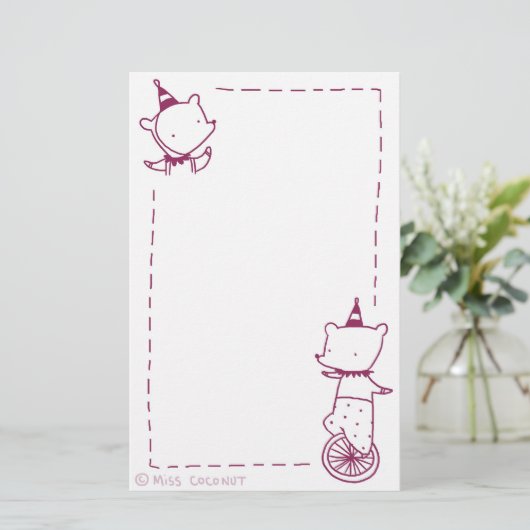 Circus Beren Briefpapier (Staand voorkant)