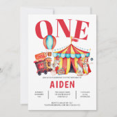 Circus Big Top 1e verjaardag Kaart (Voorkant)