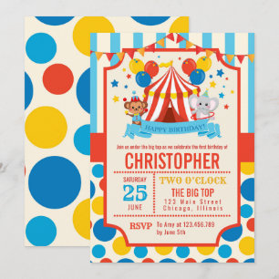 Circus Big Top Birthday Party Kaart