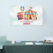 Circus Big Top Blauw 1e Verjaardag Spandoek (Beurs)