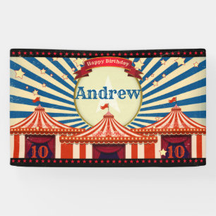 Circus Big Top Carnaval Verjaardag Rood Wit Blauw Spandoek