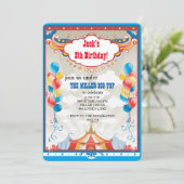 Circus Big Top Carnaval Verjaardagsfeest Uitnodigi Kaart (Staand voorkant)