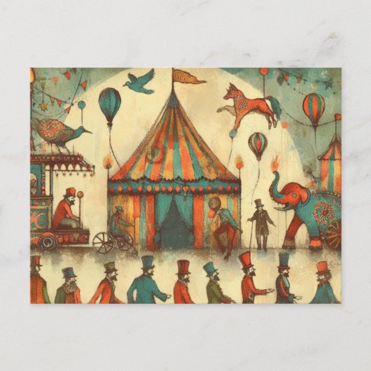  Circus Big Top Collage Briefkaart (Voorkant)