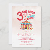 Circus Big Top Drie-eiige Baby Shower Kaart (Voorkant)