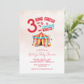 Circus Big Top Drie-eiige Baby Shower Kaart (Staand voorkant)