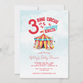 Circus Big Top Drie-eiige Baby Shower Kaart (Voorkant)