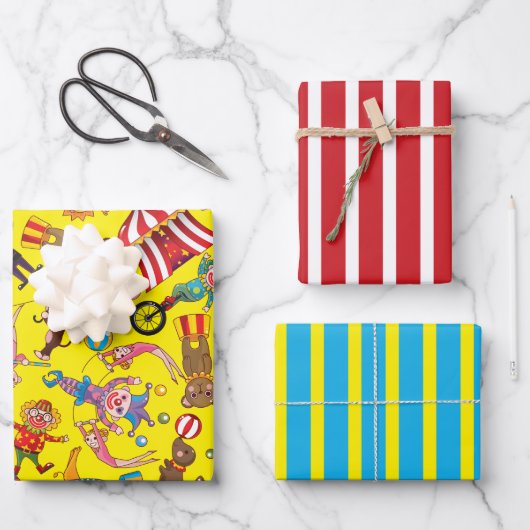Circus Big Top Inpakpapier Set Vel (Voorkant)
