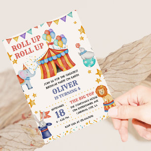 Circus Big Top Schattige Dieren Kinderverjaardagsf Kaart