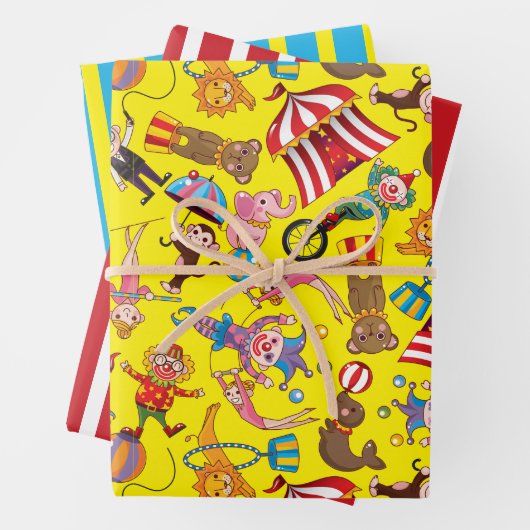 Circus Big Top Wrapping Paper Set (In situ)