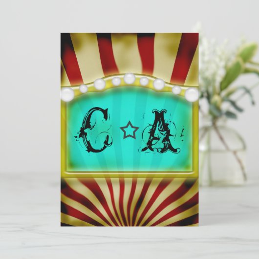 Circus Big Topbruiloft uitnodiging (Staand voorkant)