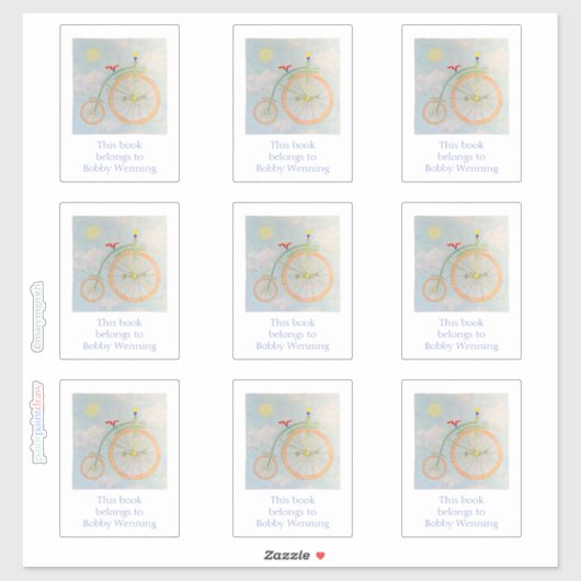 circus Bike Bookplaat Sticker (Vel)