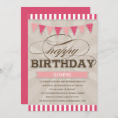 CIRCUS BIRTHDAY | BIRTHDAY-INVITATIES VAN KINDEREN KAART (Voorkant / Achterkant)
