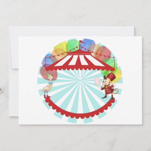 Circus Birthday Card Kaart (Achterkant)