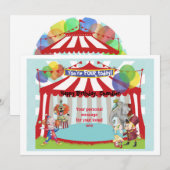 Circus Birthday Card Kaart (Voorkant / Achterkant)