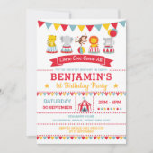  Circus Birthday Carnival Baby Animals Kaart (Voorkant)