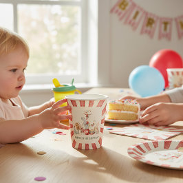 Circus Birthday Elephant Lion Juggler Watercolor  Papieren Bekers