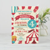 Circus Birthday Invitation Carnival Invite Kaart (Staand voorkant)