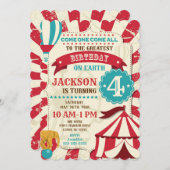 Circus Birthday Invitation Carnival Invite Kaart (Voorkant / Achterkant)