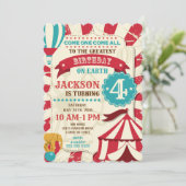 Circus Birthday Invitation Carnival Invite Kaart (Staand voorkant)
