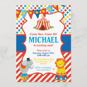 Circus Birthday Invitation - Carnival Thema Kaart