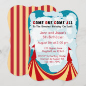 Circus Birthday Invitation Kaart (Voorkant / Achterkant)