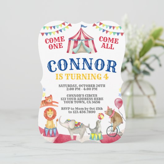 Circus Birthday Kaart (Staand voorkant)