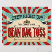 Circus Birthday Party Game Sign Bean Bag Toss (Voorkant / Achterkant)