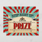 Circus Birthday Party Game Sign Claim Uw prijs (Voorkant / Achterkant)