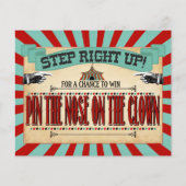 Circus Birthday Party Game Sign Pin de neuskast (Voorkant)