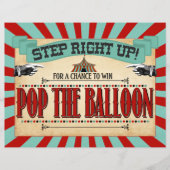 Circus Birthday Party Game Sign Pop de ballon (Voorkant)