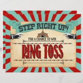 Circus Birthday Party Game Sign Ring Toss (Voorkant / Achterkant)
