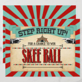 Circus Birthday Party Game Sign Skee Ball (Voorkant / Achterkant)