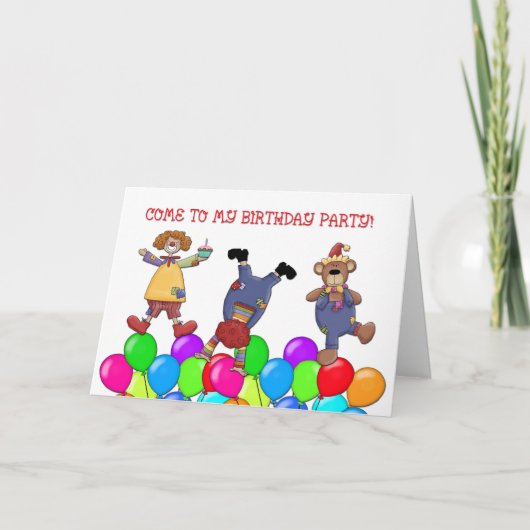 Circus Birthday Party Invitation (Voorkant)