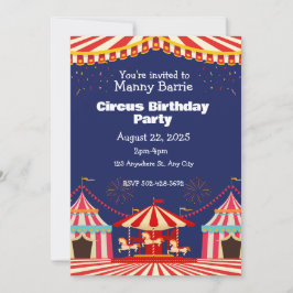 Circus Birthday Party Invitation Feestdagenkaart