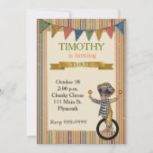Circus Birthday Party Invitation Kaart (Voorkant)