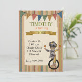 Circus Birthday Party Invitation Kaart (Staand voorkant)