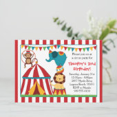 Circus Birthday Party Invitation Kaart (Staand voorkant)