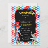 Circus Birthday Party Invitation Kaart (Voorkant)