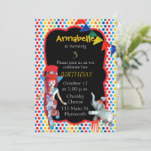 Circus Birthday Party Invitation Kaart (Staand voorkant)