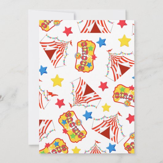 Circus Birthday Party Invitation Kaart (Achterkant)