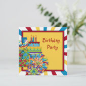Circus Birthday Party Kaart (Staand voorkant)