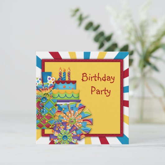 Circus Birthday Party Kaart (Staand voorkant)