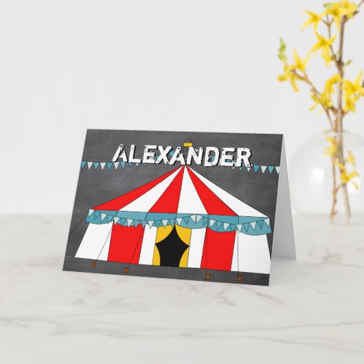 Circus Birthday Party Kaart (Gele Bloem)