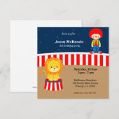 Circus Birthday party Kaart (Voorkant / Achterkant)