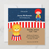 Circus Birthday party Kaart (Voorkant)