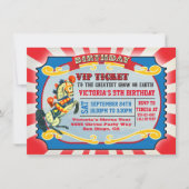 Circus Birthday Party VIP Ticket Kaart (Voorkant)