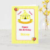 Circus Birthday Party Yellow Kaart (Gele Bloem)