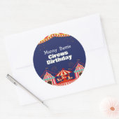 Circus Birthday Ronde Sticker (Envelop)