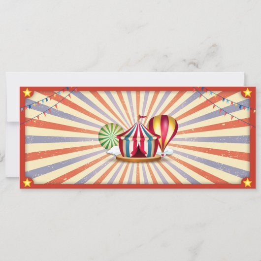 Circus Birthday Ticket Uitnodiging (Achterkant)